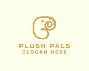 Safari Elephant Letter P logo design