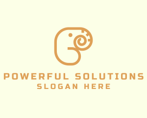 Safari Elephant Letter P logo design