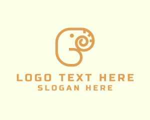 Trunk - Safari Elephant Letter P logo design