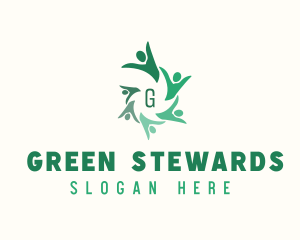 Green People Crowd logo design