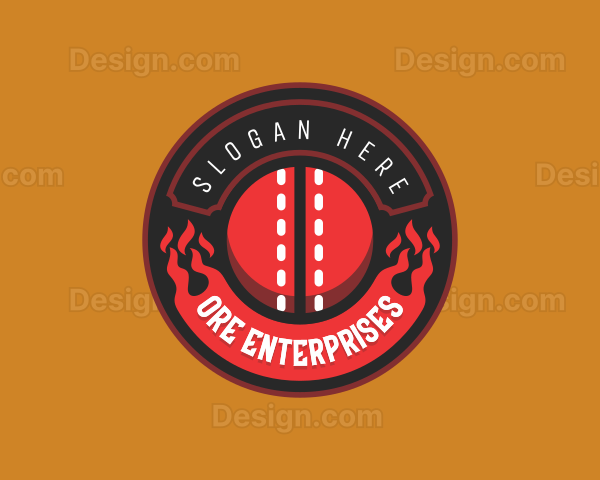 Cricket Ball Sports Logo