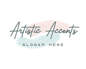 Artistic Watercolor Brushstroke logo design