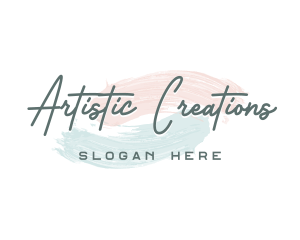 Artistic Watercolor Brushstroke logo design