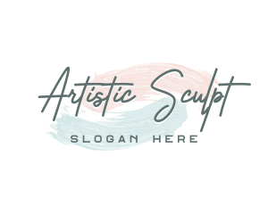 Artistic Watercolor Brushstroke logo design