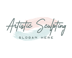 Artistic Watercolor Brushstroke logo design