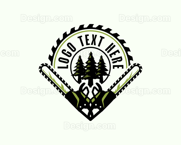 Chainsaw Lumberjack Woodwork Logo