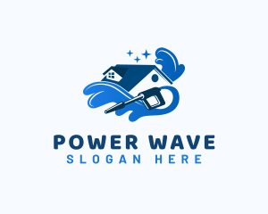 Wave Pressure Washer House logo design