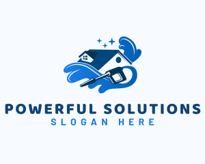 Wave Pressure Washer House logo design