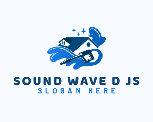 Wave Pressure Washer House logo design