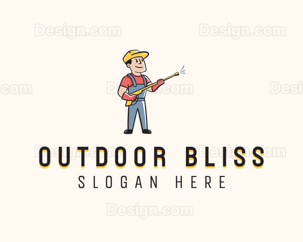 Pressure Washing Cleaning Logo