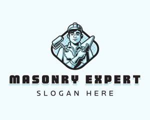 Man Masonry Carpentry logo design