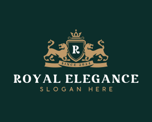 Lion Royal Shield logo design