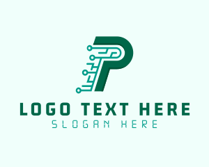 Digital Tech Letter P logo