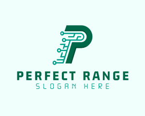 Digital Tech Letter P logo design