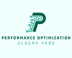 Digital Tech Letter P logo design