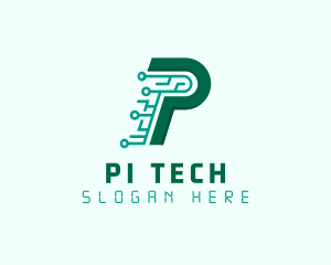 Digital Tech Letter P logo design