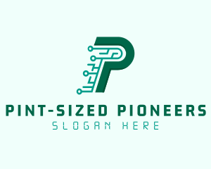 Digital Tech Letter P logo design