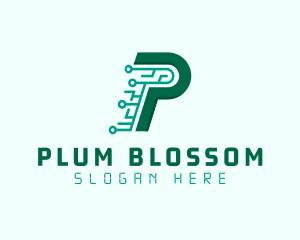 Digital Tech Letter P logo design