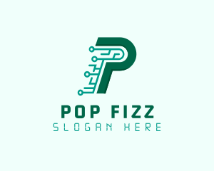 Digital Tech Letter P logo design