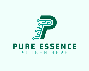 Digital Tech Letter P logo design