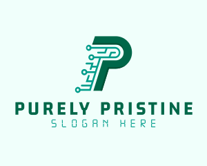 Digital Tech Letter P logo design