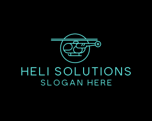 Blue Minimalist Helicopter  logo