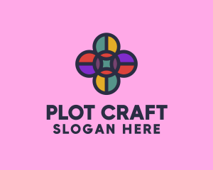 Polygonal Flower Mosaic logo design