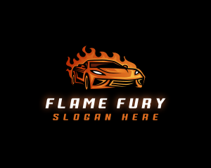 Flame Fast Car logo design