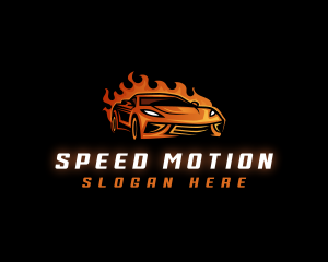 Flame Fast Car logo design