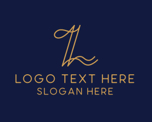 Simple Calligraphy Letter L logo