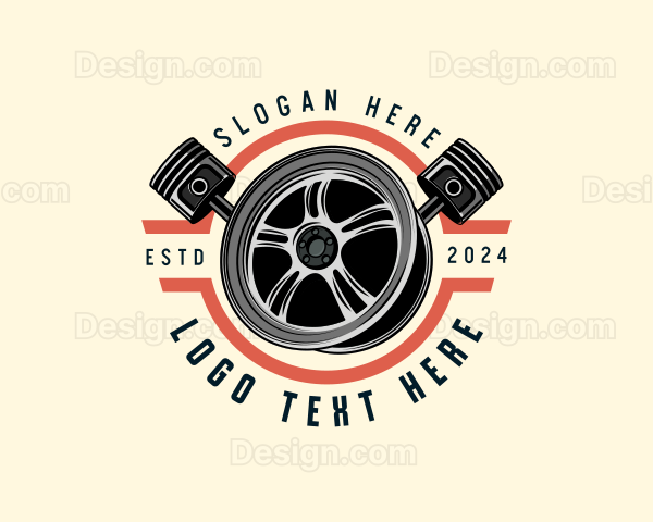 Wheel Piston Garage Logo