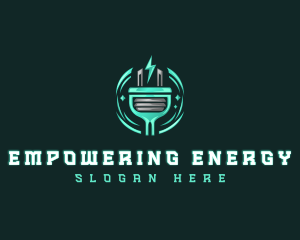 Plug Lightning Bolt logo design