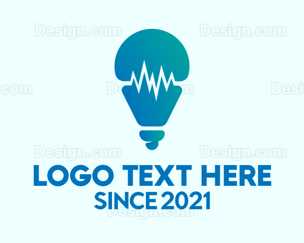 Blue Pulse Light Bulb Logo