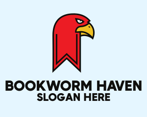 Red Bird Bookmark logo design