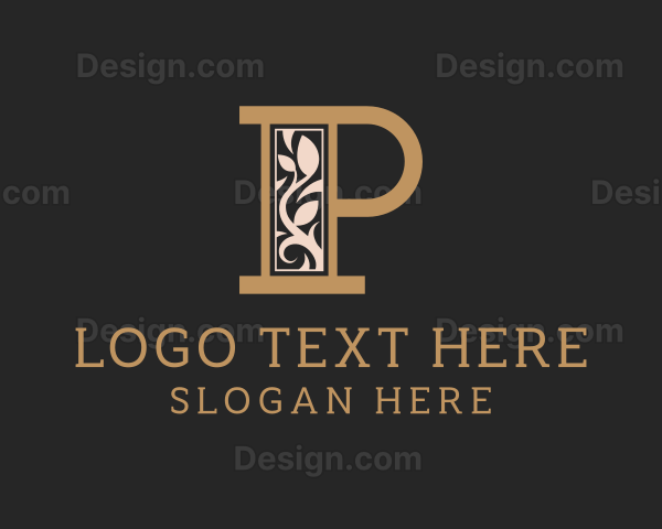 Luxury Leaf Letter P Logo