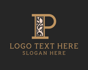 Luxury Leaf Letter P logo