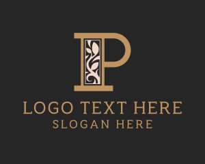 Luxury Leaf Letter P Logo