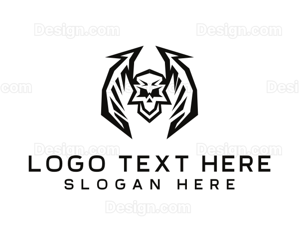 Death Skull Wings Logo