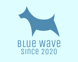 Blue Dog Silhouette logo design