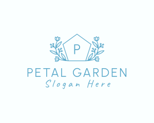 Organic Floral Botanical Pentagon  logo design