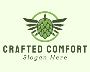 Beer Hops Wings  logo design