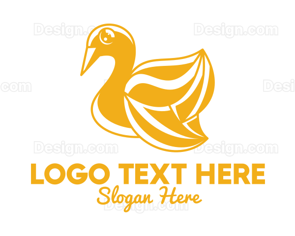 Golden Swan Outline Logo