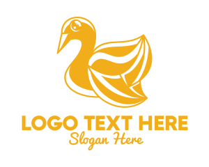 Golden Swan Outline  Logo