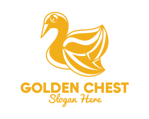 Golden Swan Outline  logo design