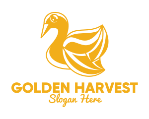 Golden Swan Outline  logo design