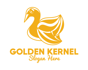 Golden Swan Outline  logo design