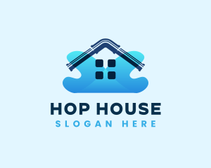 House Pipe Plumbing Water logo design