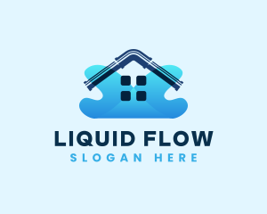 House Pipe Plumbing Water logo design