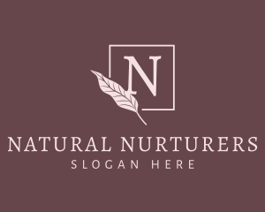 Organic Feminine Leaf Beauty logo design