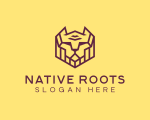 Tribal Feline Cat logo design